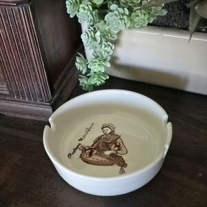 Vintage French Porcelain Ashtray REC  Peasant Woman Art France Decor